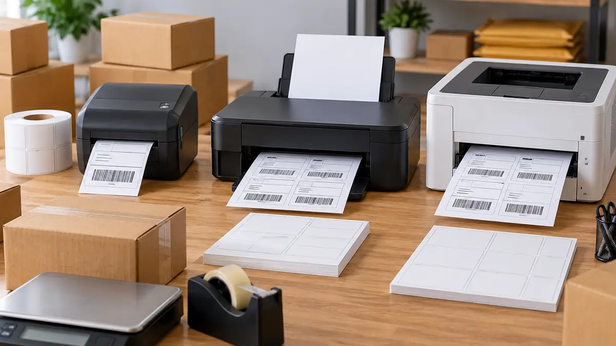 Thermal, inkjet, and laser printers used to compare shipping label printing costs